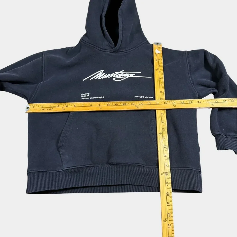 Zara Ford Mustang Hoodie Kids 13-14 164 Black Pullover Sweatshirt Streetwear - Picture 11 of 12